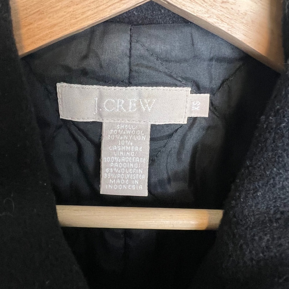 Vintage J.Crew Black Wool Peacoat | 90s Y2K Classic Double Breasted Coat size XS - Picture 4 of 11